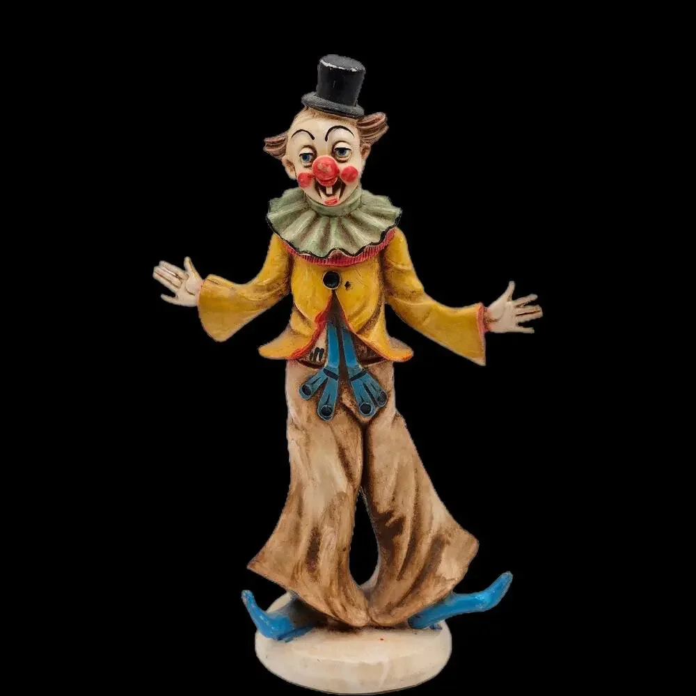 Vintage Fontanini Italian Clown Figurine Retro Whimsical Decor